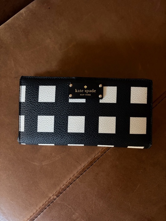 kate spade Handbags - kate spade Black & White Check Plaid Continental Wallet